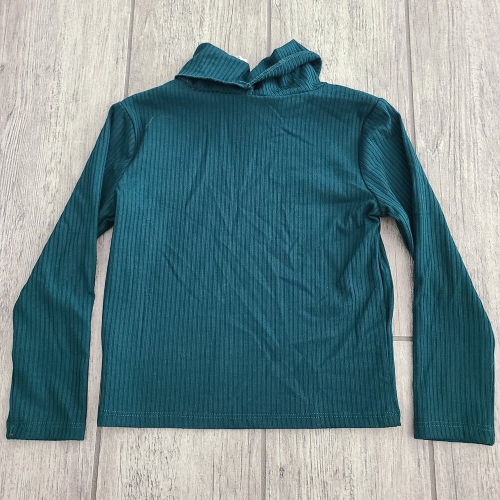 GB Girls Ribbed Mock Neck Long Sleeve Top Green Size 4 NWT - Picture 9 of 9